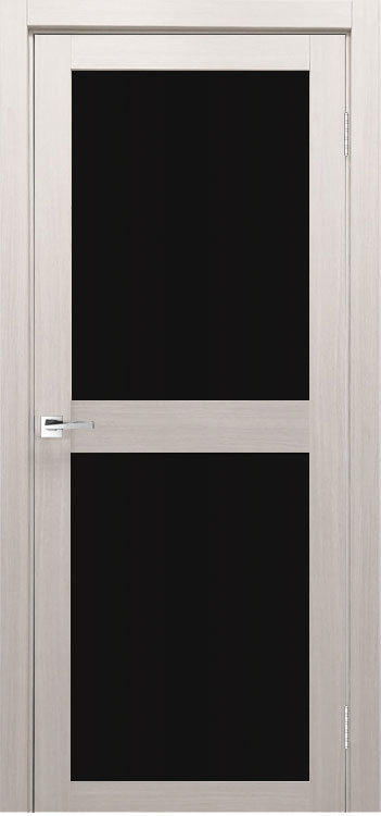 Межкомнатная дверь Легенда Z-6 тон Белая лиственница Остекление Лакобель черное
